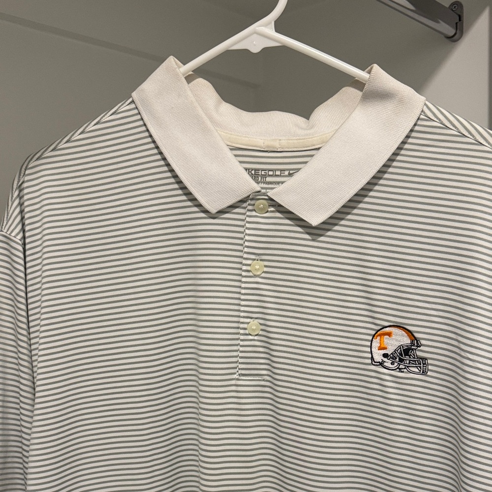 Tennessee Vols Nike Gray and White Striped Polo Shirt